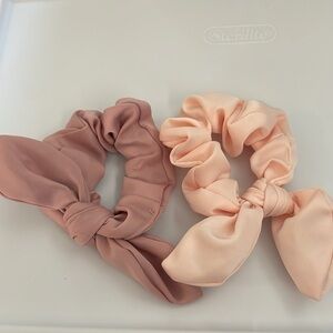 Scrunchie Bow Hair-tie Set - New